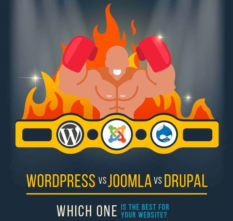 wordpress vs joomla vs drupal 2015 infographic