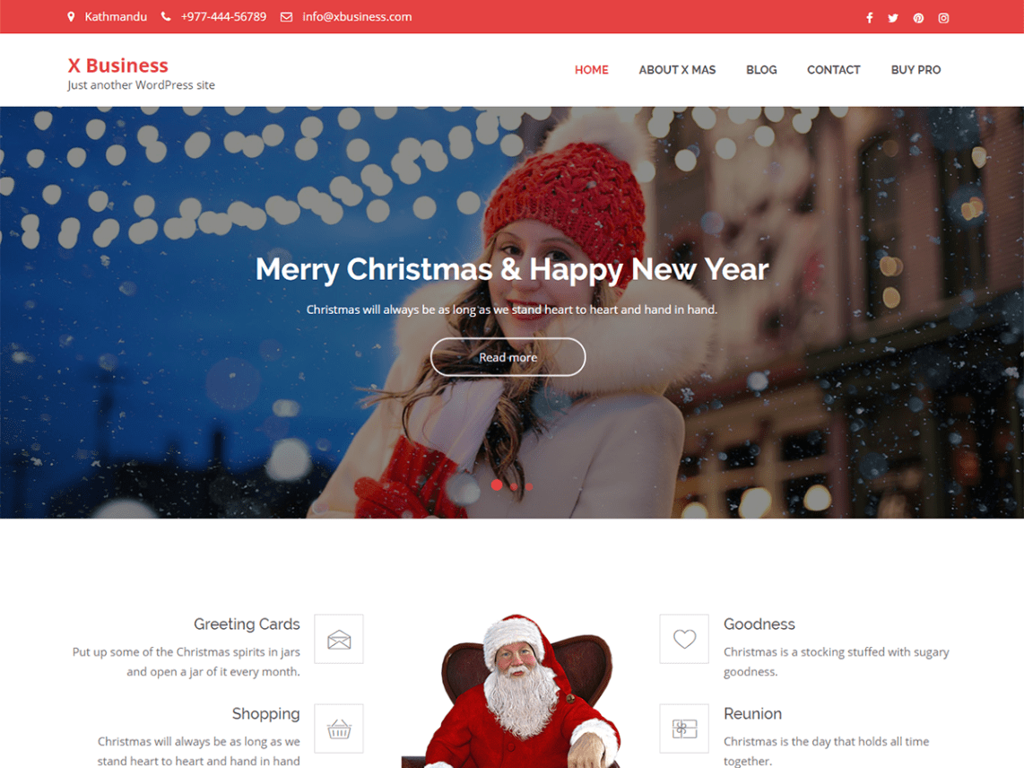 X Business Christmas WordPress Themes