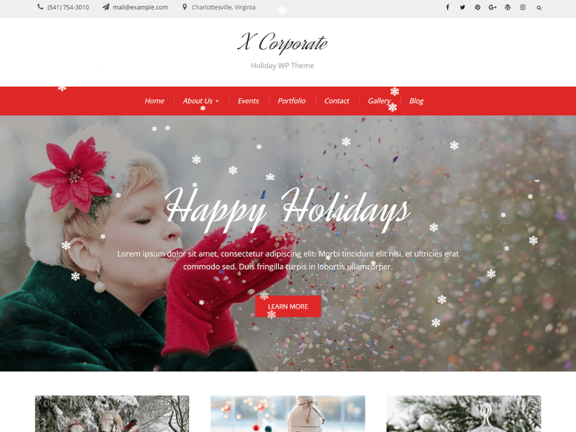 X Corporate Christmas WordPress Themes